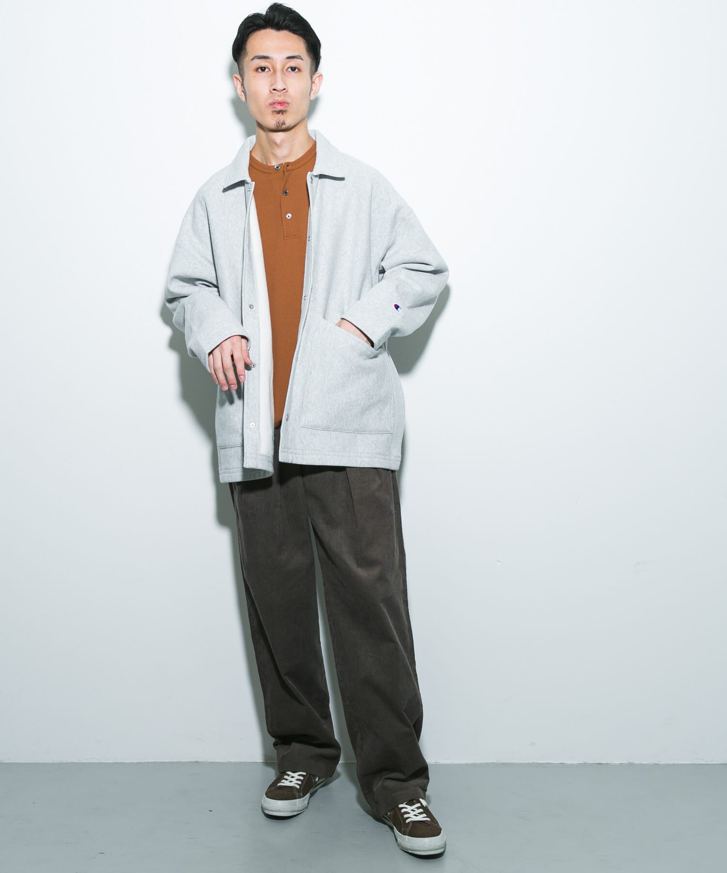 URBAN RESEARCH DOORS「『別注』Champion&times;DOORS　SWEAT COVERALL JACKET」|ノーカラーコート|