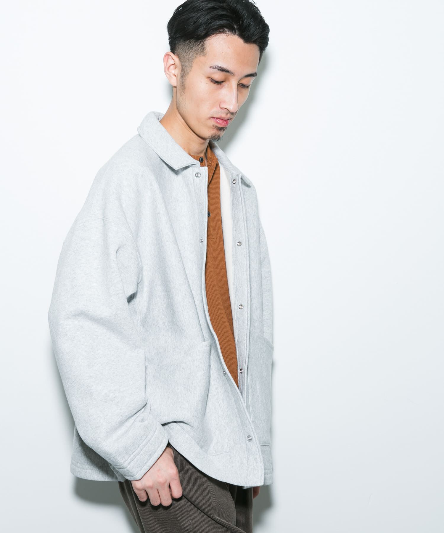 URBAN RESEARCH DOORS「『別注』Champion&times;DOORS　SWEAT COVERALL JACKET」|ノーカラーコート|
