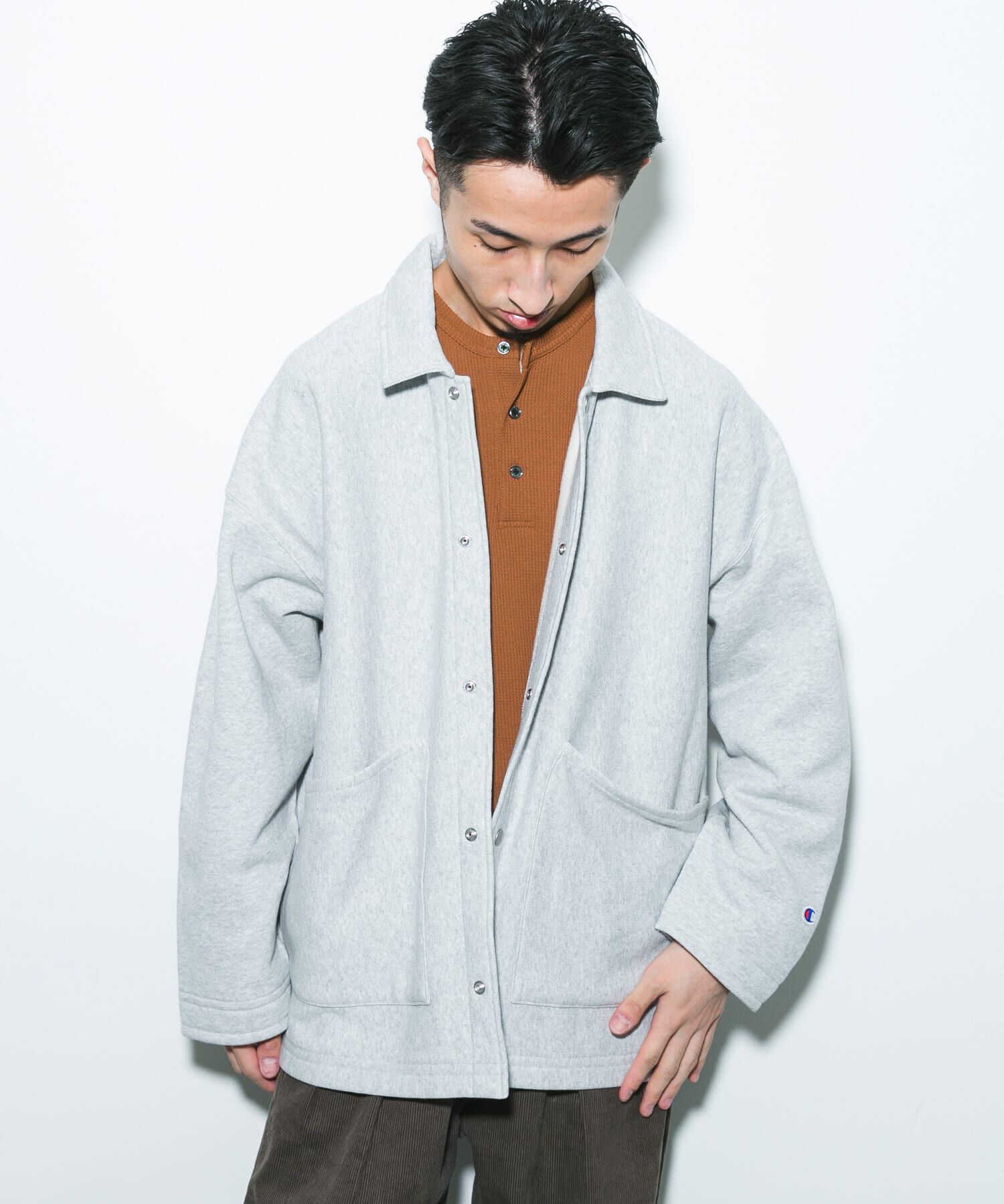 URBAN RESEARCH DOORS「『別注』Champion&times;DOORS　SWEAT COVERALL JACKET」|ノーカラーコート|