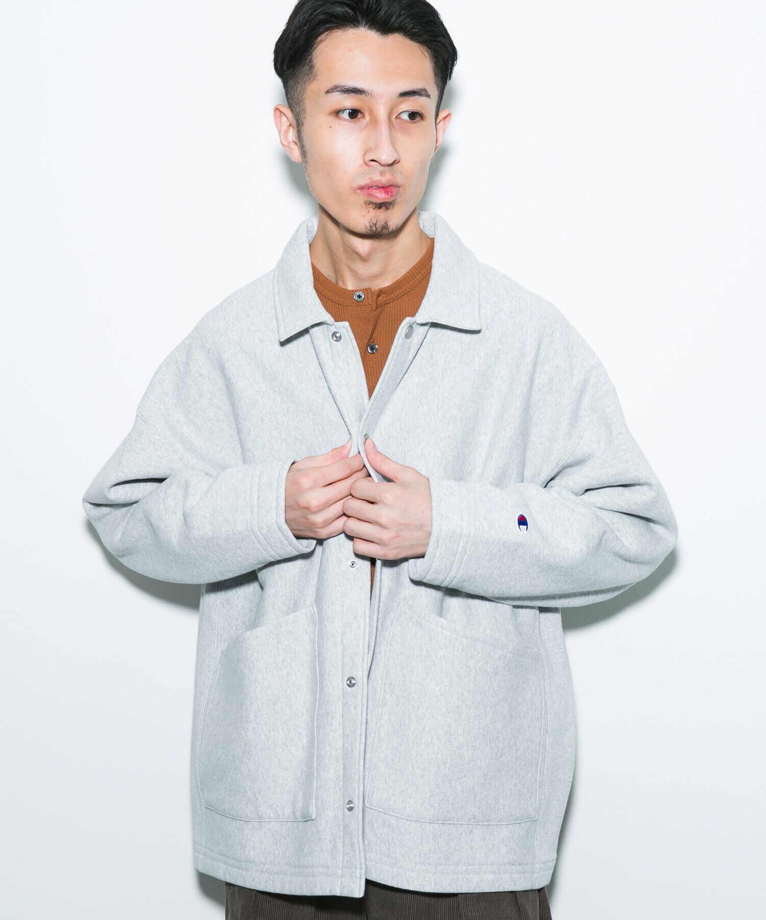 URBAN RESEARCH DOORS「『別注』Champion&times;DOORS　SWEAT COVERALL JACKET」|ノーカラーコート|