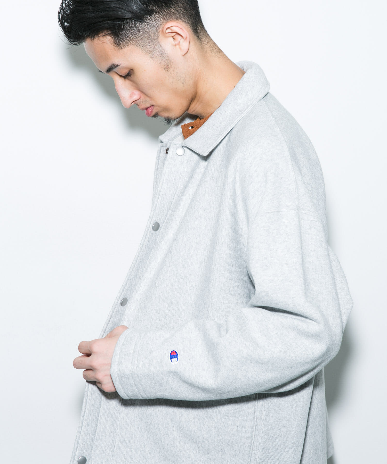 URBAN RESEARCH DOORS「『別注』Champion&times;DOORS　SWEAT COVERALL JACKET」|ノーカラーコート|