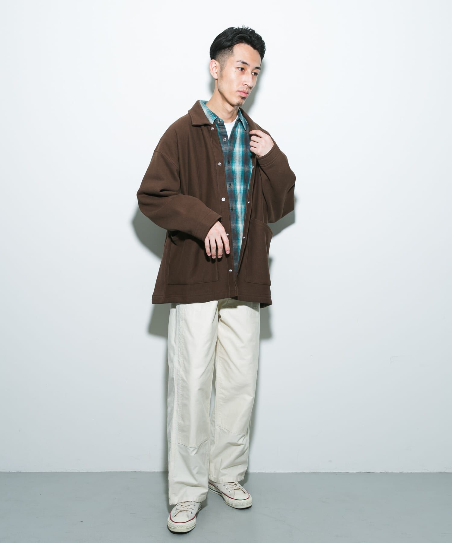 URBAN RESEARCH DOORS「『別注』Champion&times;DOORS　SWEAT COVERALL JACKET」|ノーカラーコート|