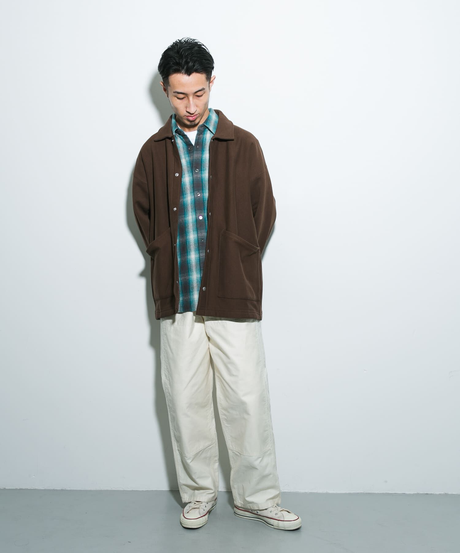 URBAN RESEARCH DOORS「『別注』Champion&times;DOORS　SWEAT COVERALL JACKET」|ノーカラーコート|