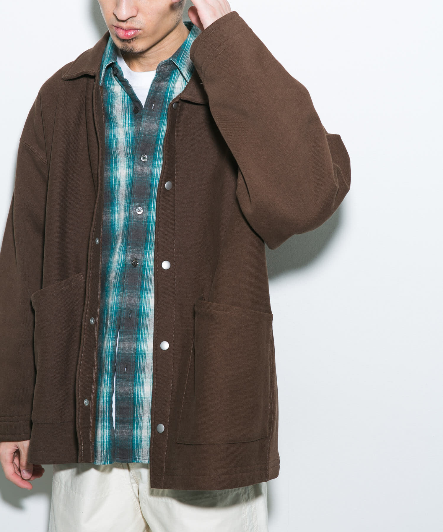 URBAN RESEARCH DOORS「『別注』Champion&times;DOORS　SWEAT COVERALL JACKET」|ノーカラーコート|
