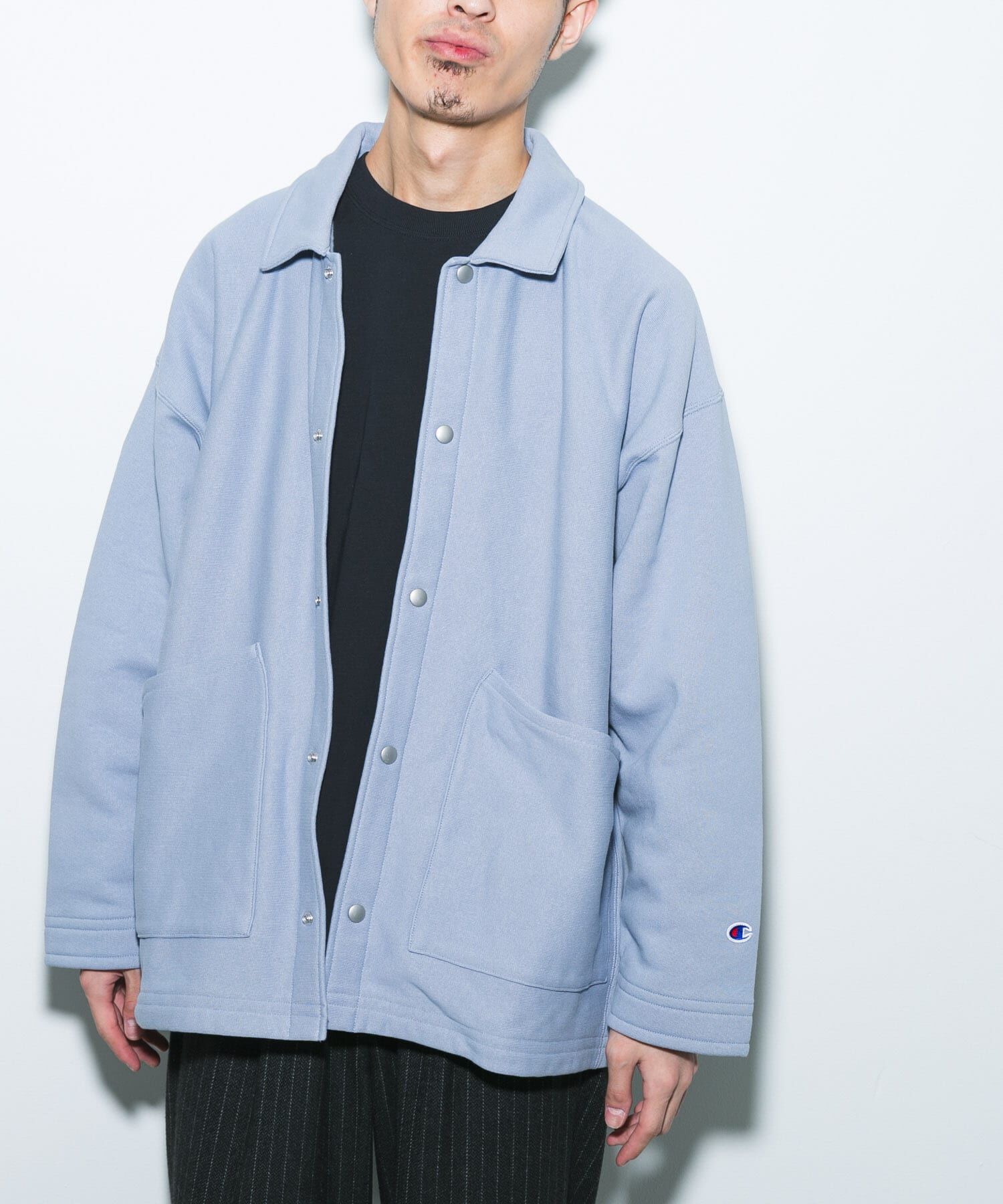 URBAN RESEARCH DOORS「『別注』Champion&times;DOORS　SWEAT COVERALL JACKET」|ノーカラーコート|