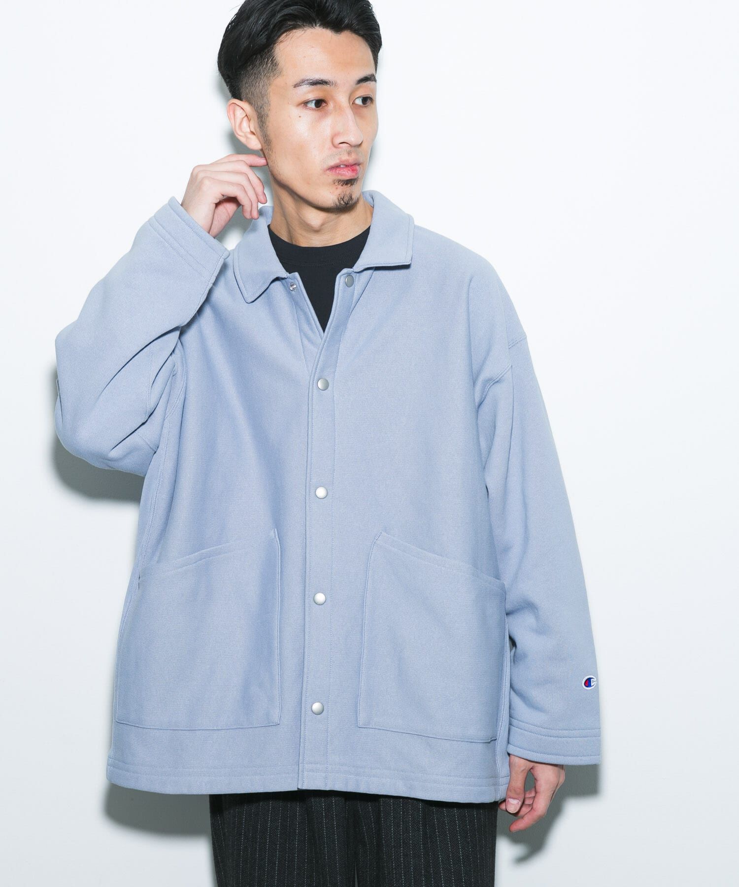 URBAN RESEARCH DOORS「『別注』Champion&times;DOORS　SWEAT COVERALL JACKET」|ノーカラーコート|