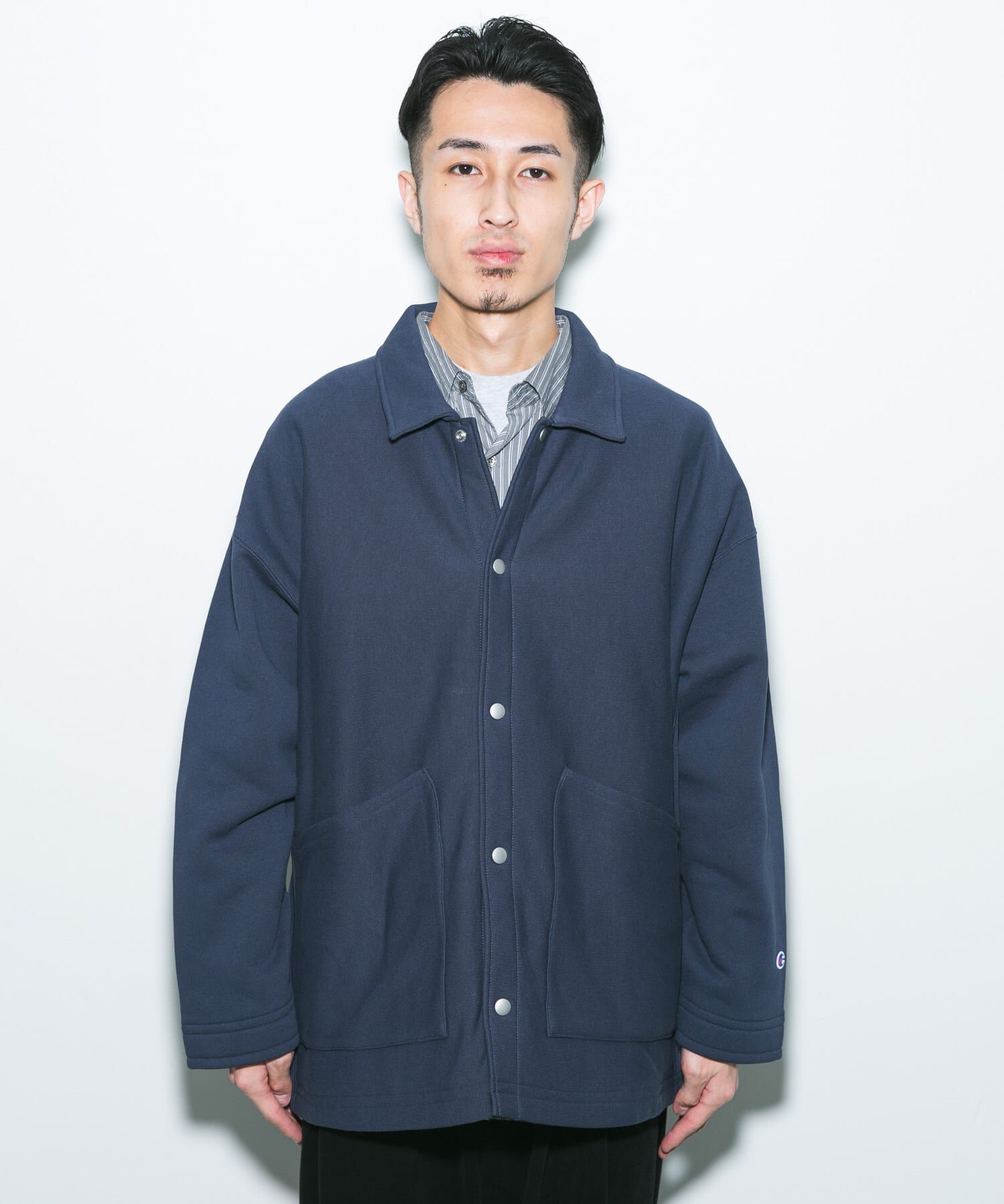 URBAN RESEARCH DOORS「『別注』Champion&times;DOORS　SWEAT COVERALL JACKET」|ノーカラーコート|