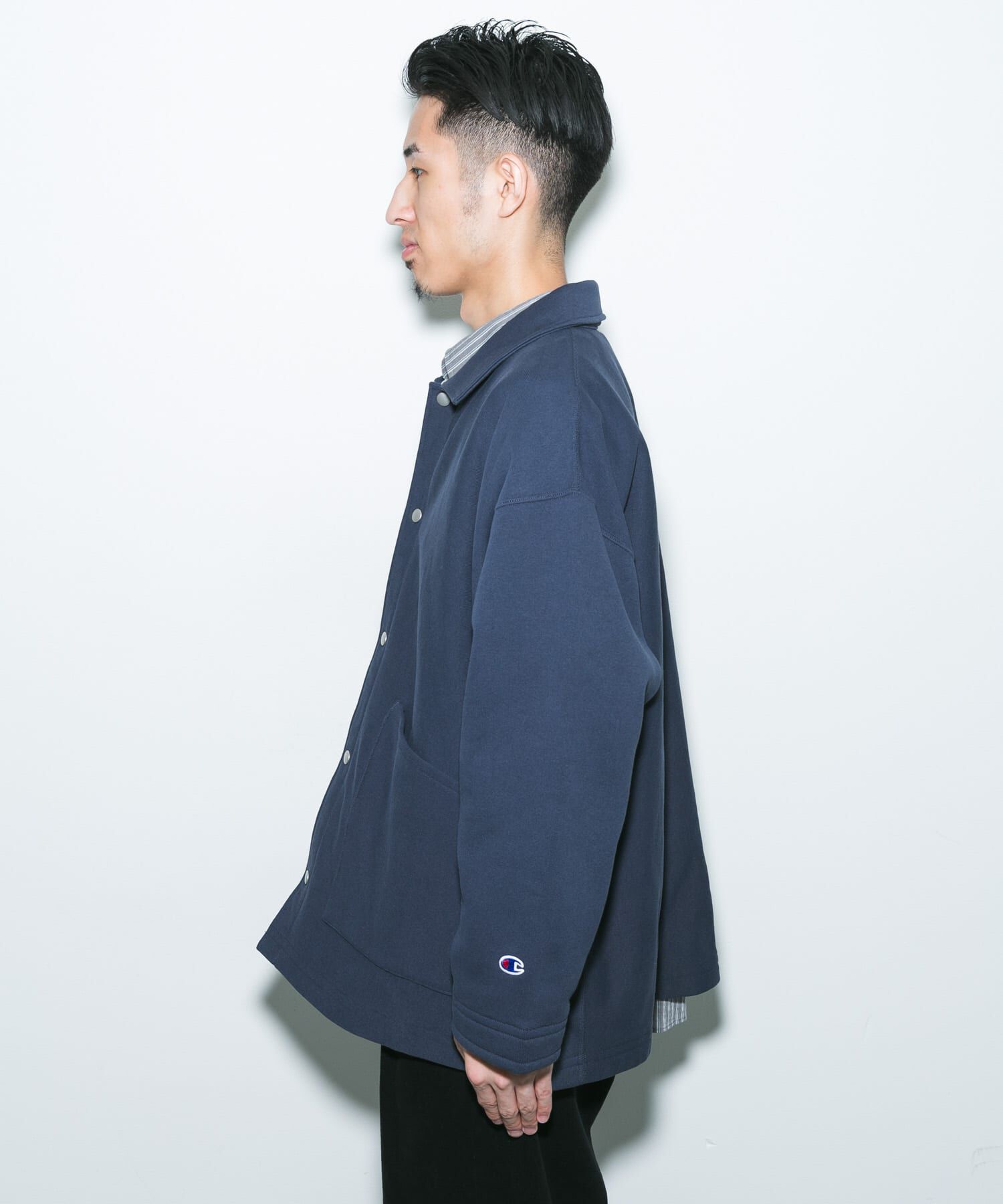 URBAN RESEARCH DOORS「『別注』Champion&times;DOORS　SWEAT COVERALL JACKET」|ノーカラーコート|