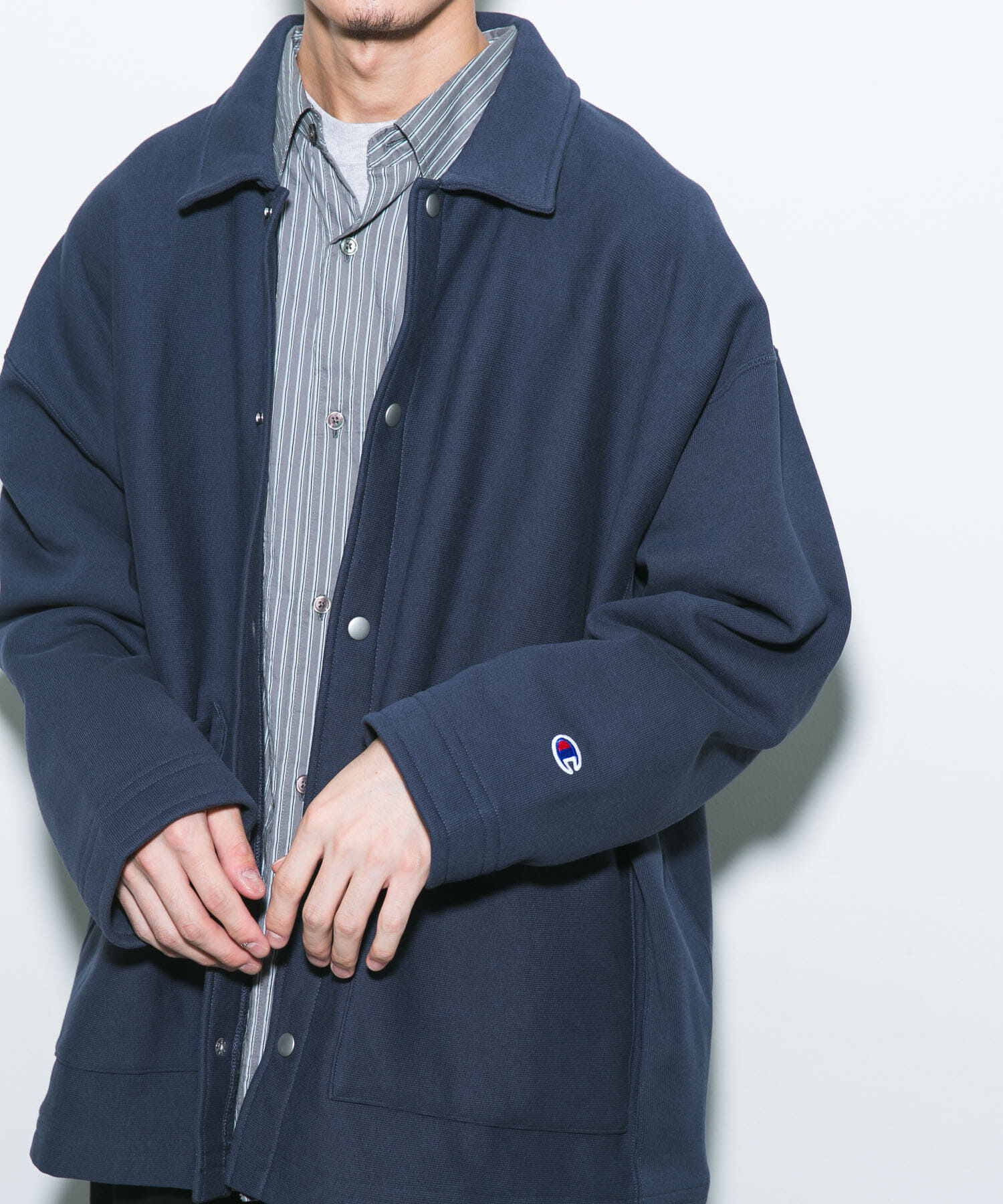 URBAN RESEARCH DOORS「『別注』Champion&times;DOORS　SWEAT COVERALL JACKET」|ノーカラーコート|