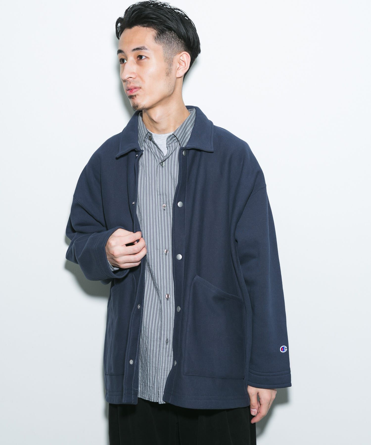 URBAN RESEARCH DOORS「『別注』Champion&times;DOORS　SWEAT COVERALL JACKET」|ノーカラーコート|