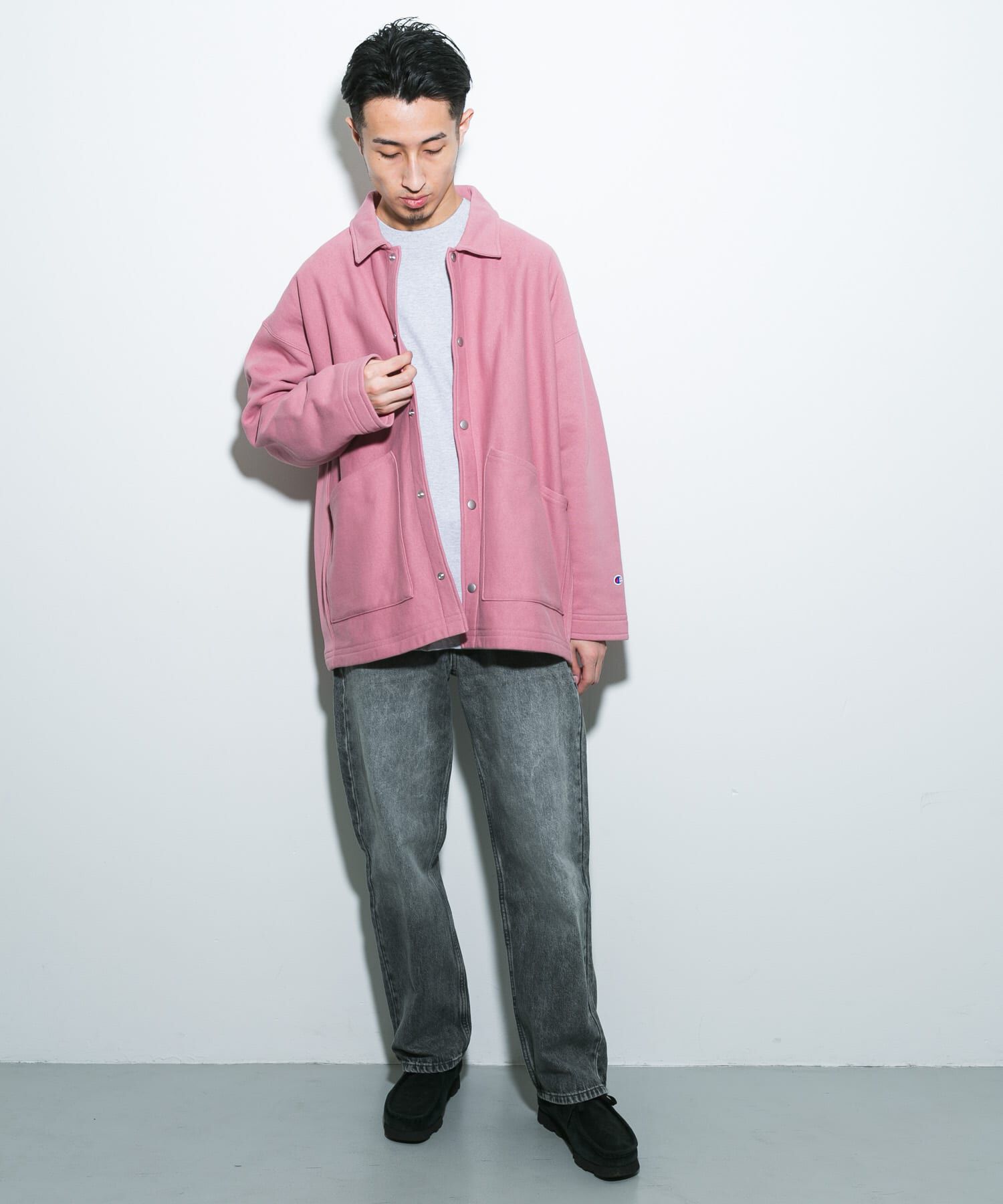 URBAN RESEARCH DOORS「『別注』Champion&times;DOORS　SWEAT COVERALL JACKET」|ノーカラーコート|
