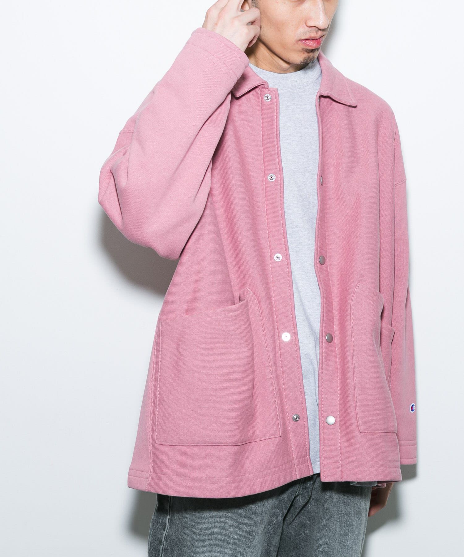 URBAN RESEARCH DOORS「『別注』Champion&times;DOORS　SWEAT COVERALL JACKET」|ノーカラーコート|