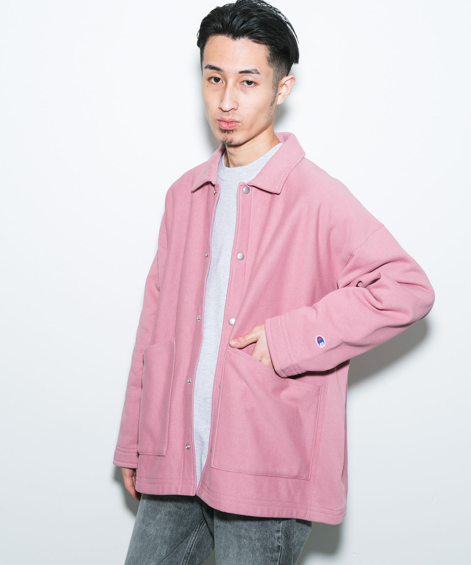 URBAN RESEARCH DOORS「『別注』Champion&times;DOORS　SWEAT COVERALL JACKET」|ノーカラーコート|