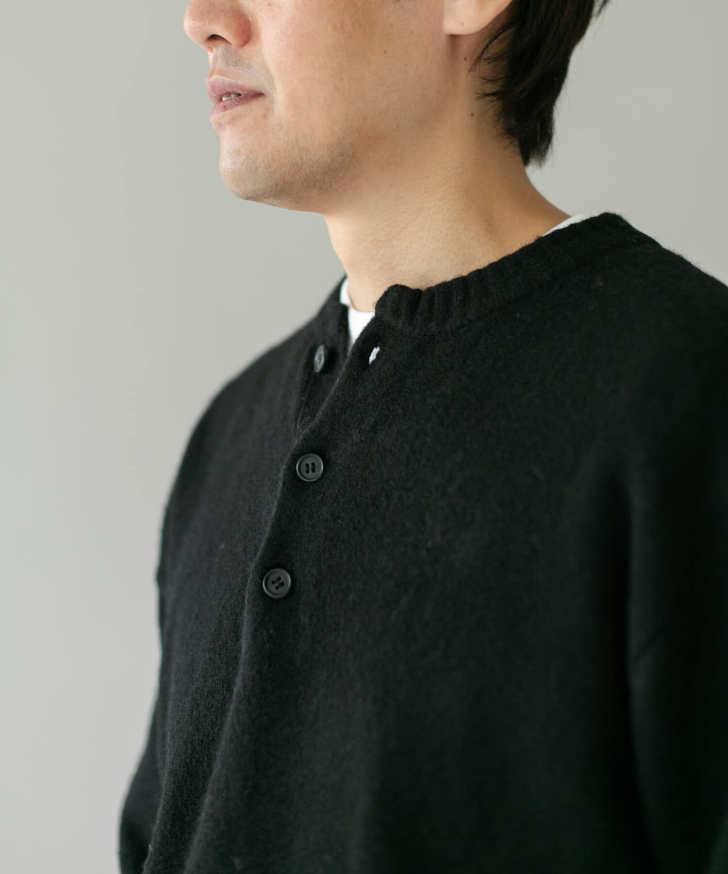 URBAN RESEARCH DOORS「『WEB限定』ウール混もちもちヘンリーネックニット」|ニット・セーター|
