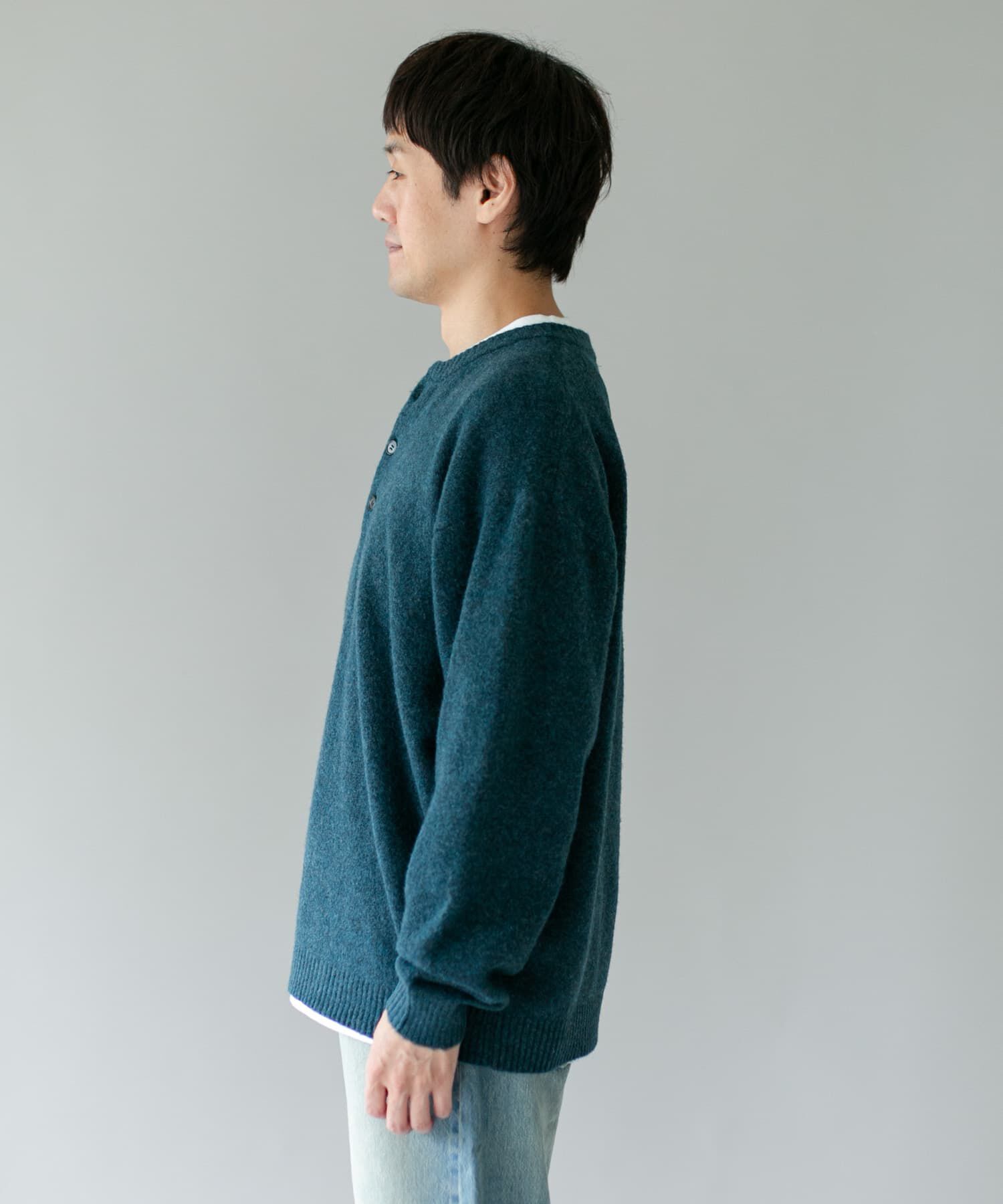 URBAN RESEARCH DOORS「『WEB限定』ウール混もちもちヘンリーネックニット」|ニット・セーター|