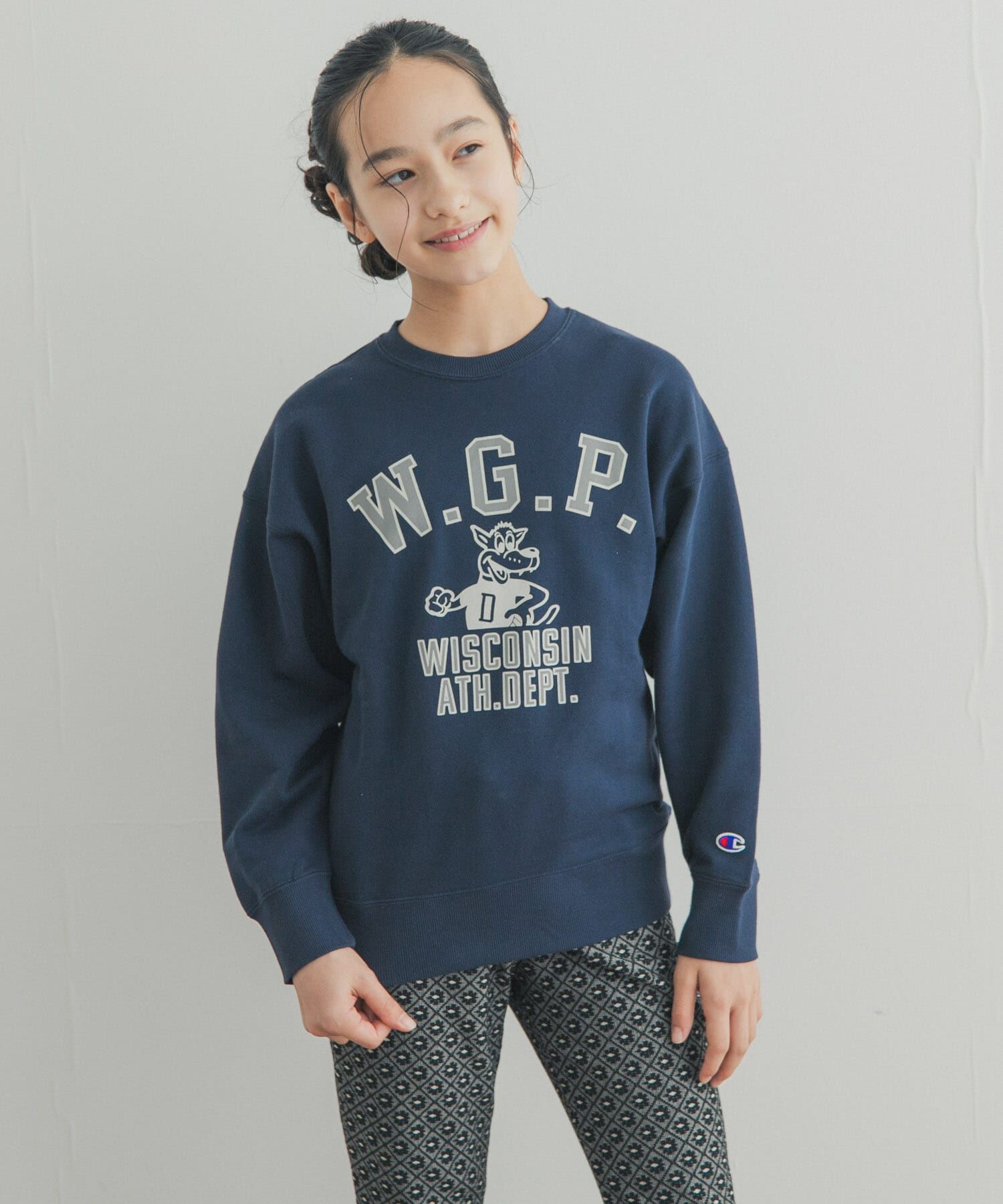 URBAN RESEARCH DOORS「『150サイズ』『別注』Champion&times;DOORS　アニマルプリント SWEATSHIRTS(KIDS)」|その他|
