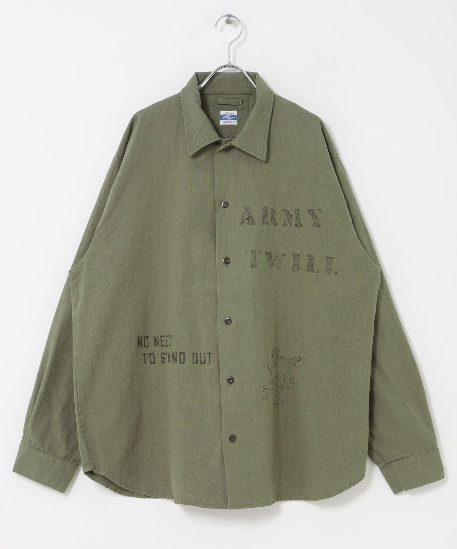 Sonny Label 「ARMY TWILL　Utility Shirts Print」|シャツ・ブラウス|カーキ