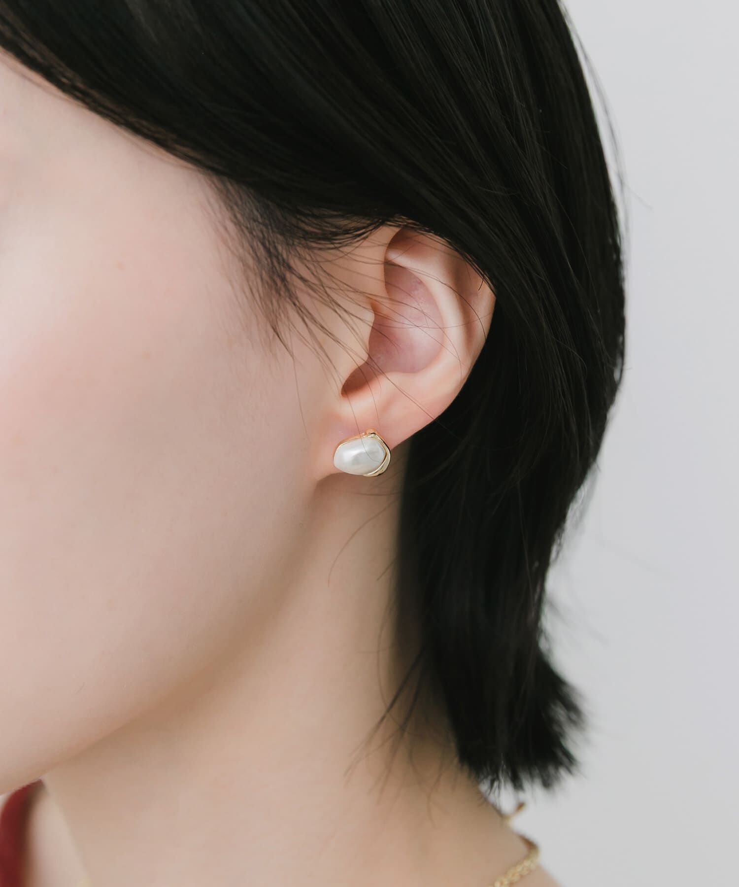 SMELLY「ニュアンスハートパールピアス」|ピアス|