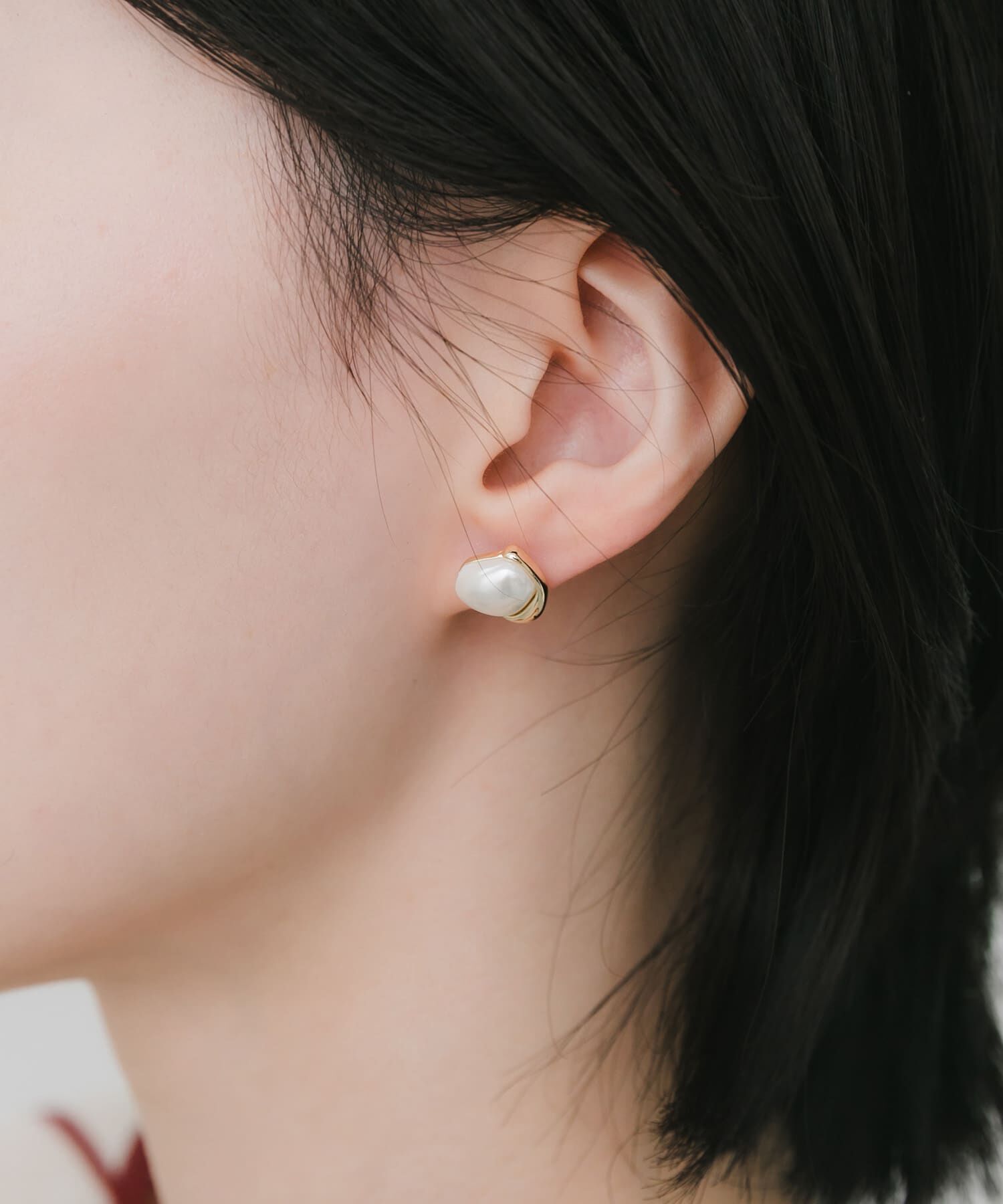 SMELLY「ニュアンスハートパールピアス」|ピアス|