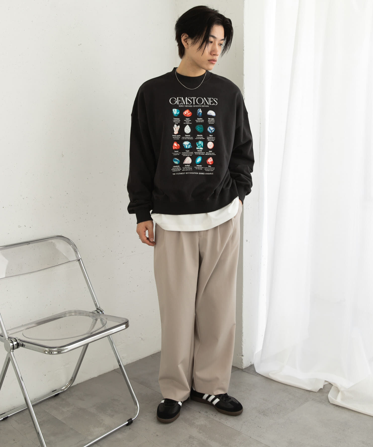 SENSE OF PLACE by URBAN RESEARCH「Gem Stone Cropped Sweat」|スウェット・ジャージ|