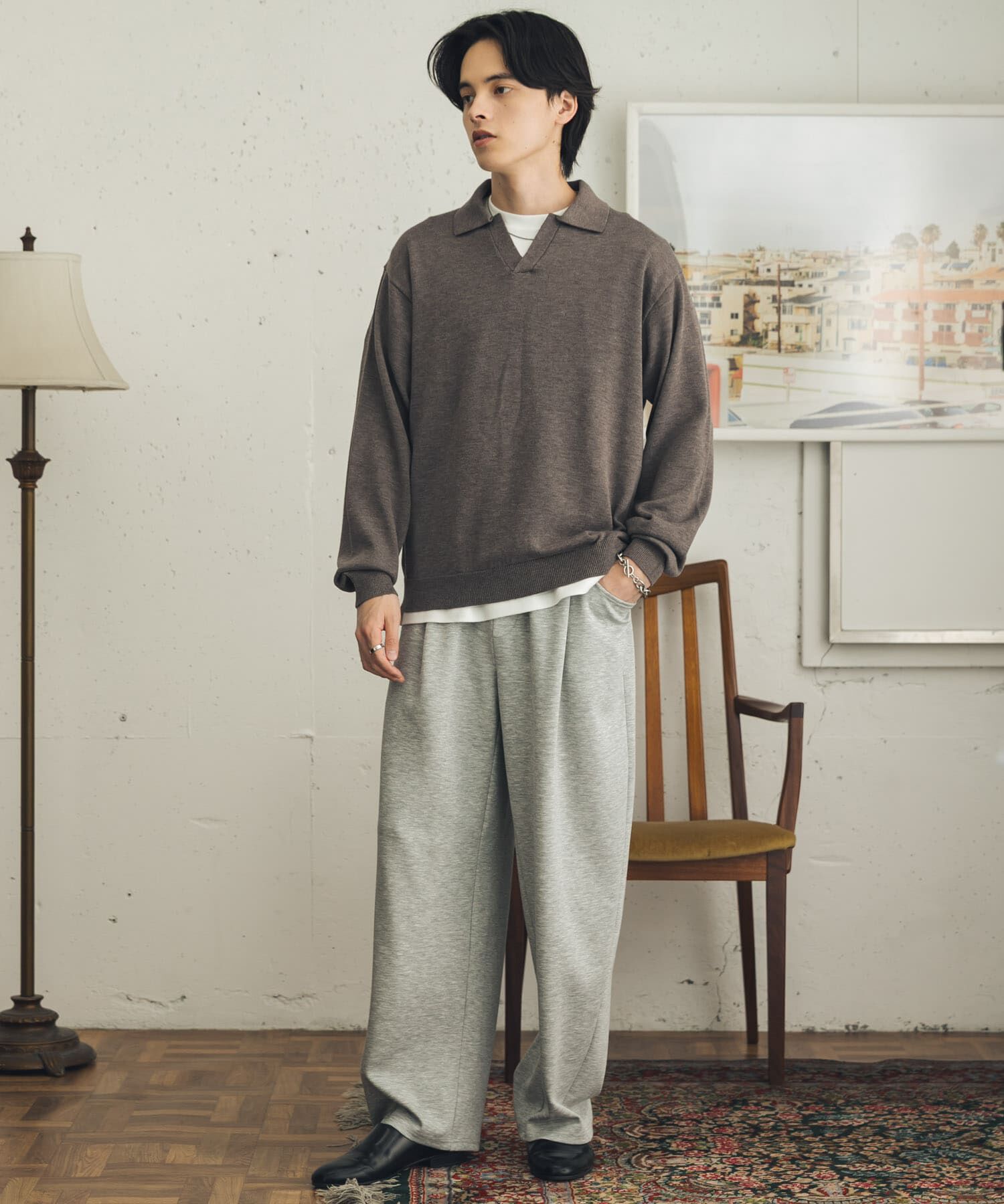SENSE OF PLACE by URBAN RESEARCH「『洗濯可』ウールブレンドスキッパーニット」|ニット・セーター|