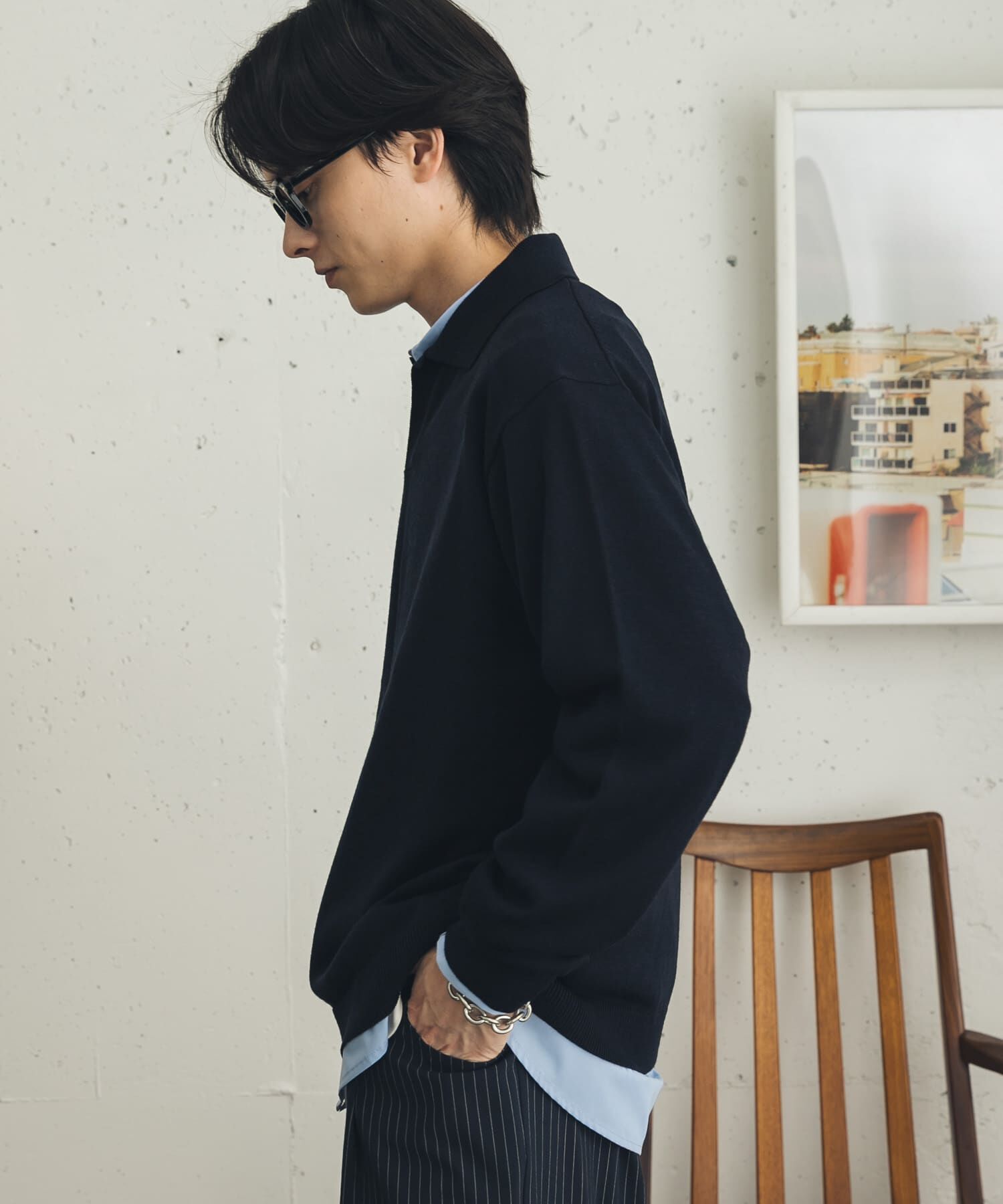 SENSE OF PLACE by URBAN RESEARCH「『洗濯可』ウールブレンドスキッパーニット」|ニット・セーター|