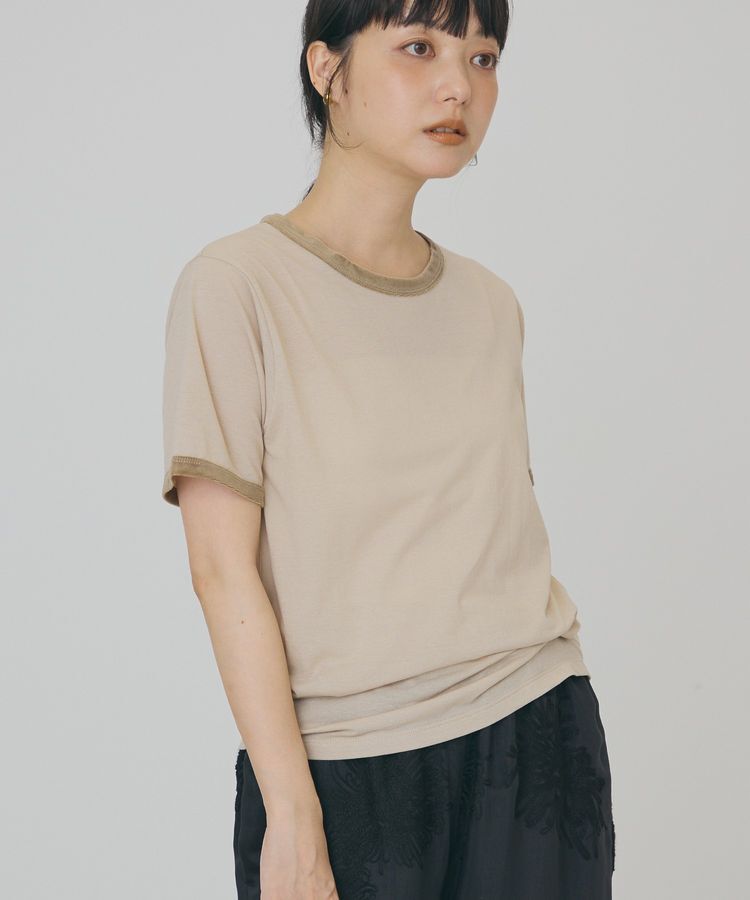 AMERICAN HOLIC「【抗菌防臭・吸水速乾】シアーベロアリンガーTシャツ」|Tシャツ・カットソー|