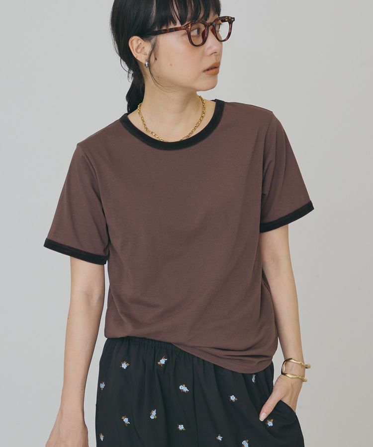 AMERICAN HOLIC「【抗菌防臭・吸水速乾】シアーベロアリンガーTシャツ」|Tシャツ・カットソー|