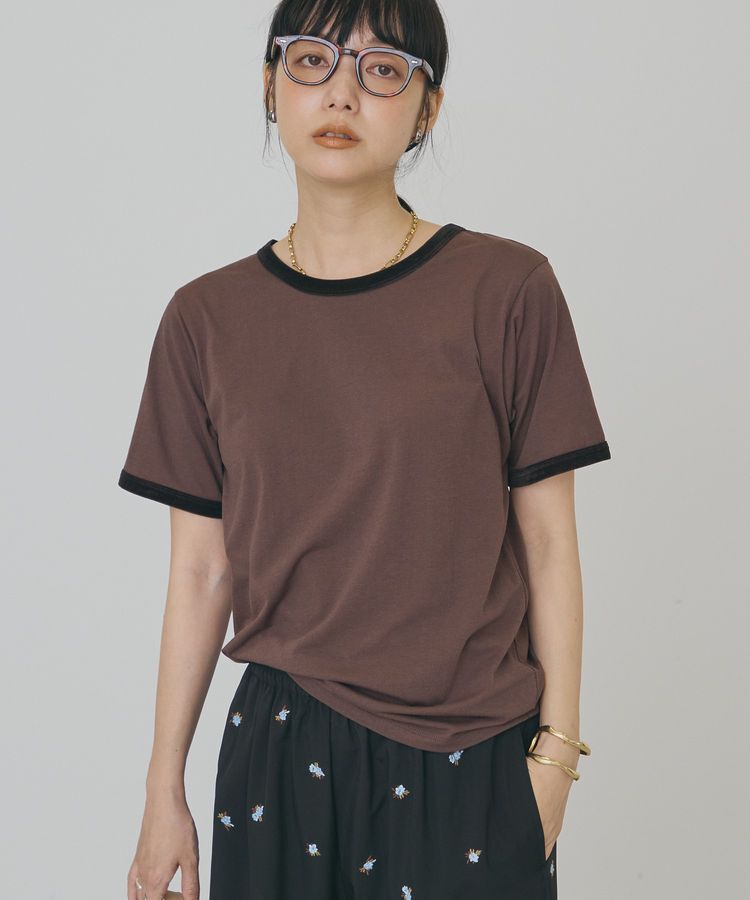 AMERICAN HOLIC「【抗菌防臭・吸水速乾】シアーベロアリンガーTシャツ」|Tシャツ・カットソー|