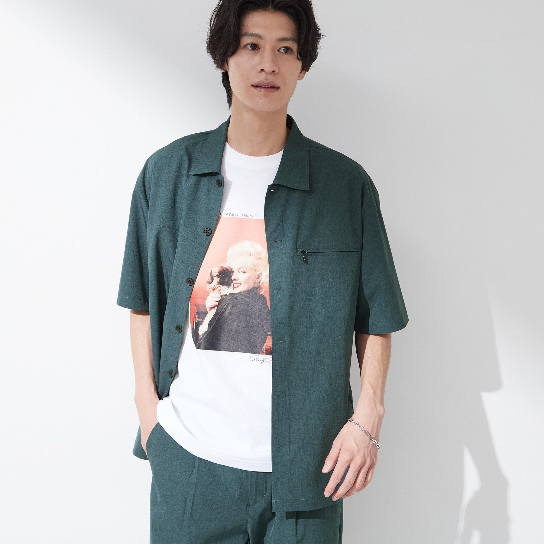 THE SHOP TK「【吸水速乾／防シワ／マシンウォッシャブル】ハイドロクール 半袖シャツ」|シャツ・ブラウス|