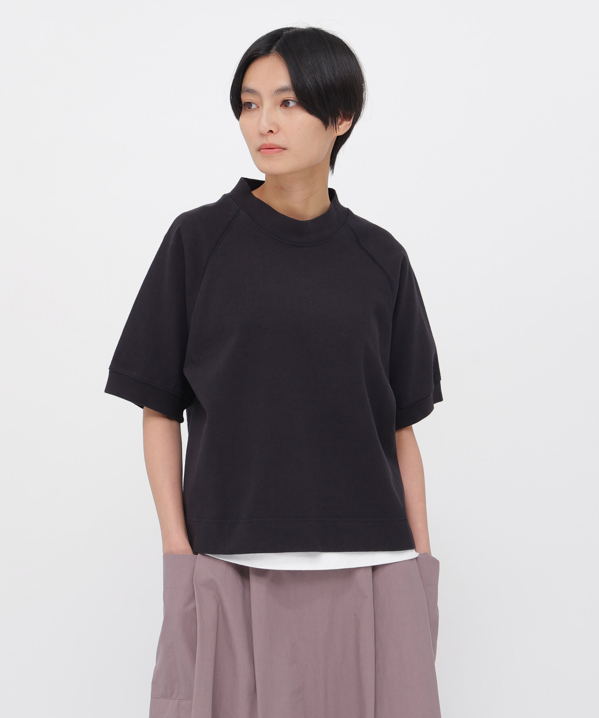 MHL.「DRY COTTON JERSEY TOP」|Tシャツ・カットソー|BLACK