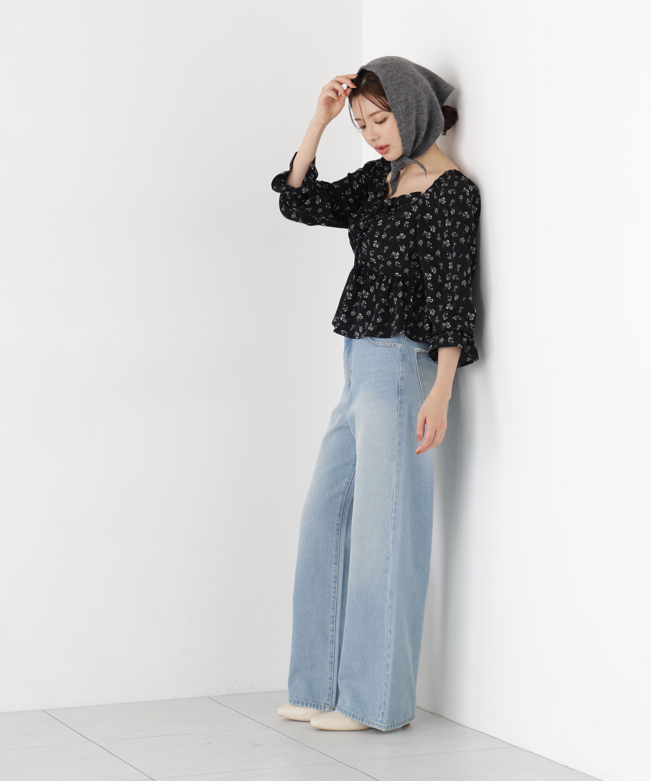 PROPORTION BODY DRESSING「フラワーパターンギャザーブラウス」|シャツ・ブラウス|