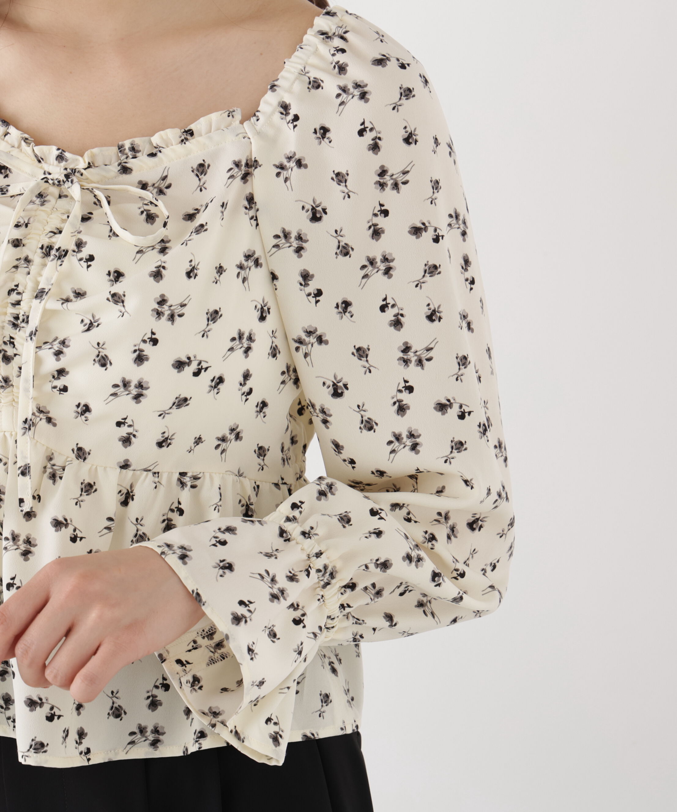 PROPORTION BODY DRESSING「フラワーパターンギャザーブラウス」|シャツ・ブラウス|