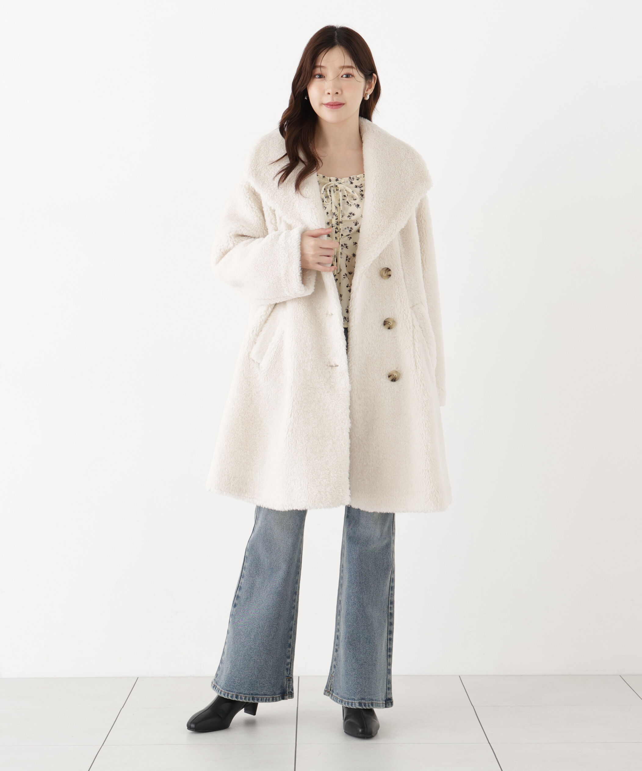 PROPORTION BODY DRESSING「フラワーパターンギャザーブラウス」|シャツ・ブラウス|