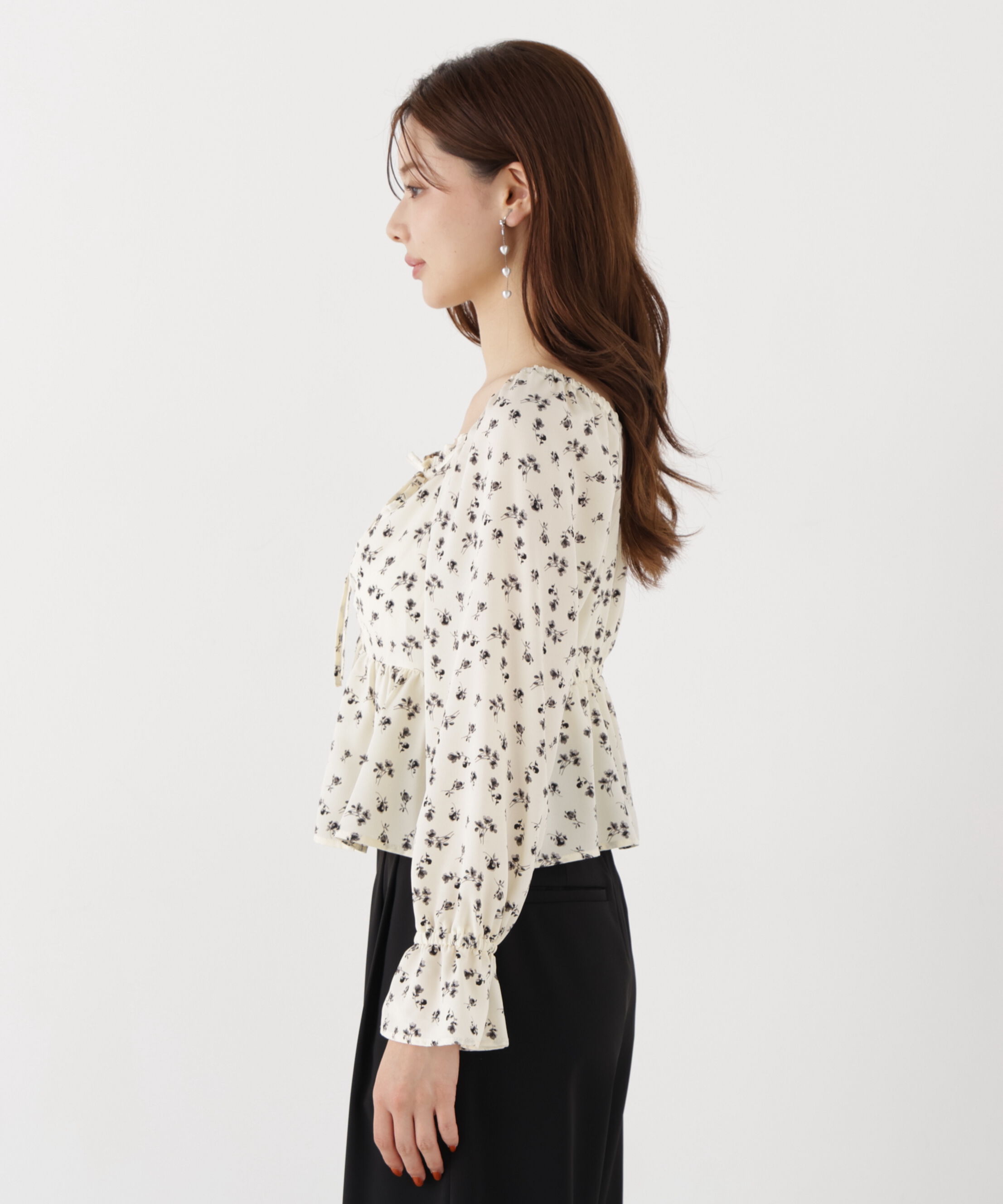 PROPORTION BODY DRESSING「フラワーパターンギャザーブラウス」|シャツ・ブラウス|