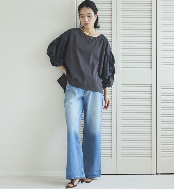 Doux archives「【接触冷感／イージーケア】タックデザイントップス」|Tシャツ・カットソー|