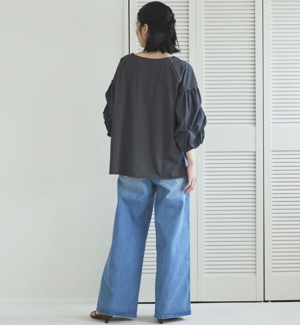 Doux archives「【接触冷感／イージーケア】タックデザイントップス」|Tシャツ・カットソー|