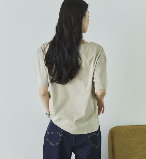 Doux archives「【吸湿透気】ボートネック半袖プルオーバー」|Tシャツ・カットソー|
