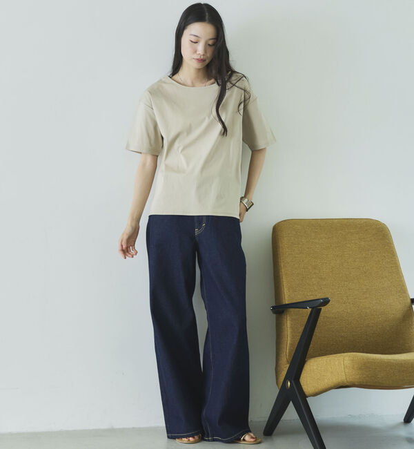 Doux archives「【吸湿透気】ボートネック半袖プルオーバー」|Tシャツ・カットソー|