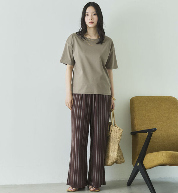 Doux archives「【吸湿透気】ボートネック半袖プルオーバー」|Tシャツ・カットソー|