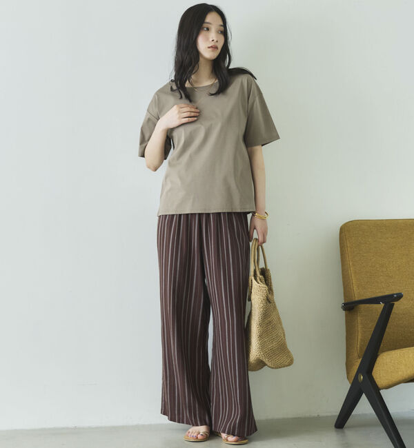 Doux archives「【吸湿透気】ボートネック半袖プルオーバー」|Tシャツ・カットソー|