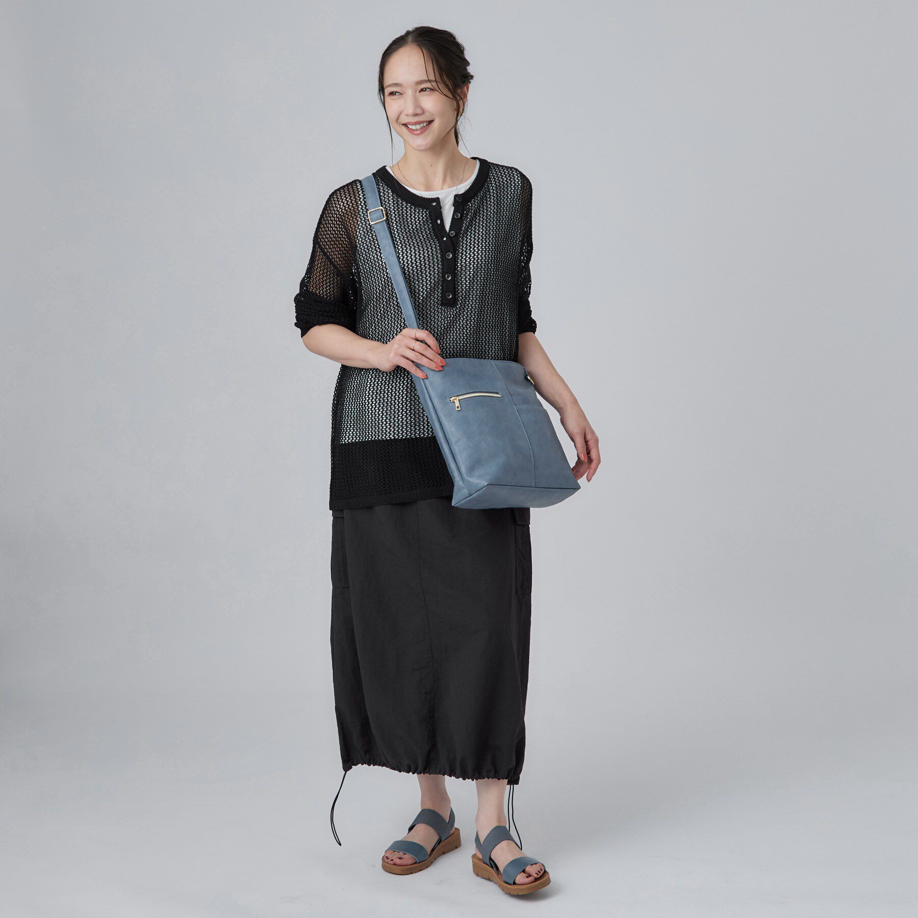 SHOO･LA･RUE「【多収納/汚れが目立ちにくい】8ポケット合皮2WAY ショルダーバッグ」|ショルダー・メッセンジャー|