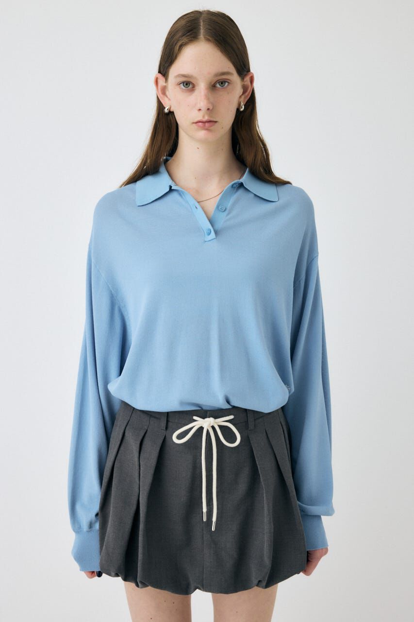 MOUSSY「BORDER KNIT ポロ」|ニット・セーター|