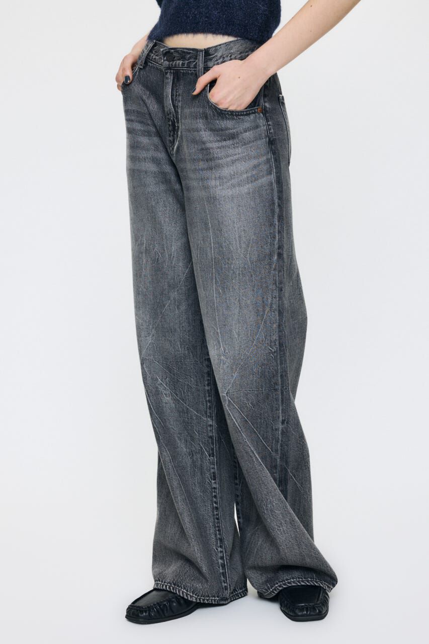 MOUSSY「LOW SLUNG LOOSE フレア」|デニム|