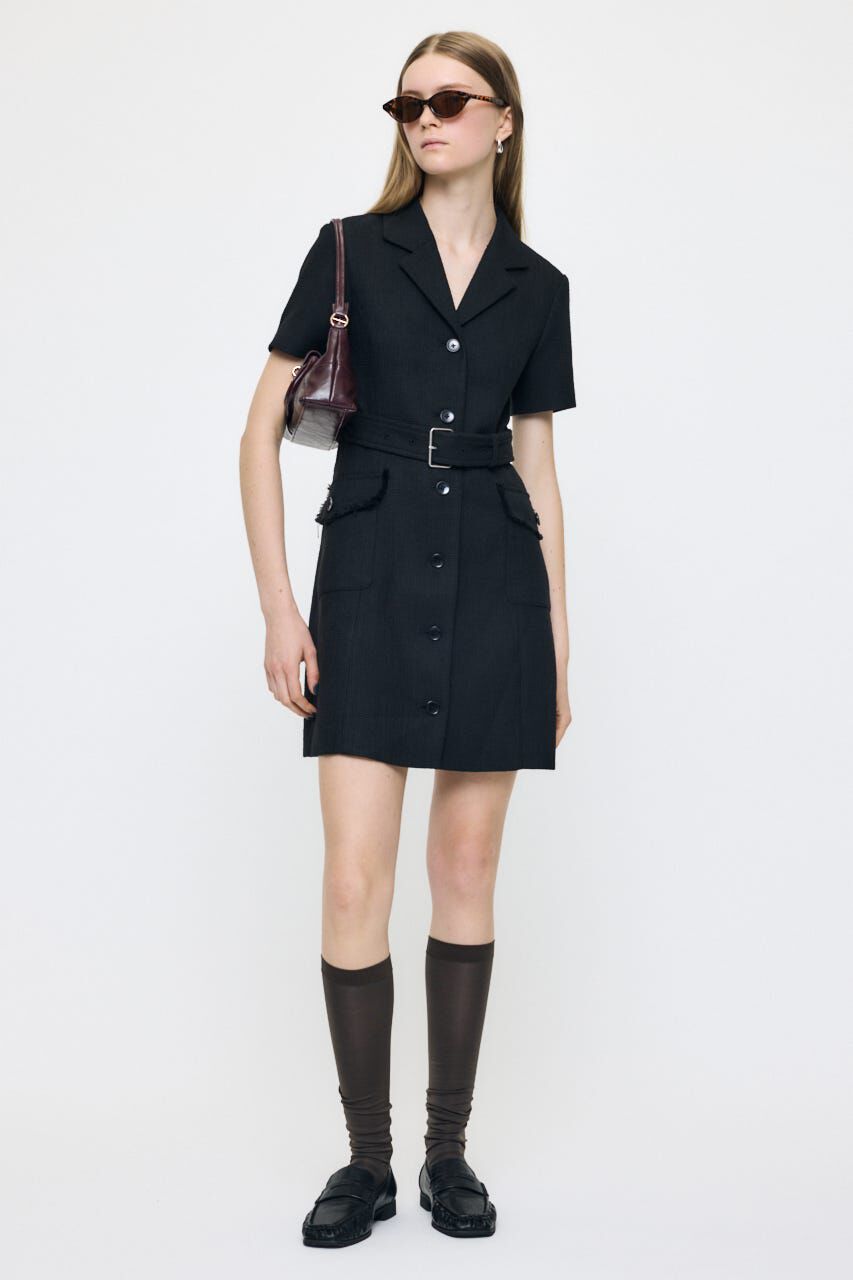 MOUSSY「TWEEDED MINI ドレス」|ワンピース|