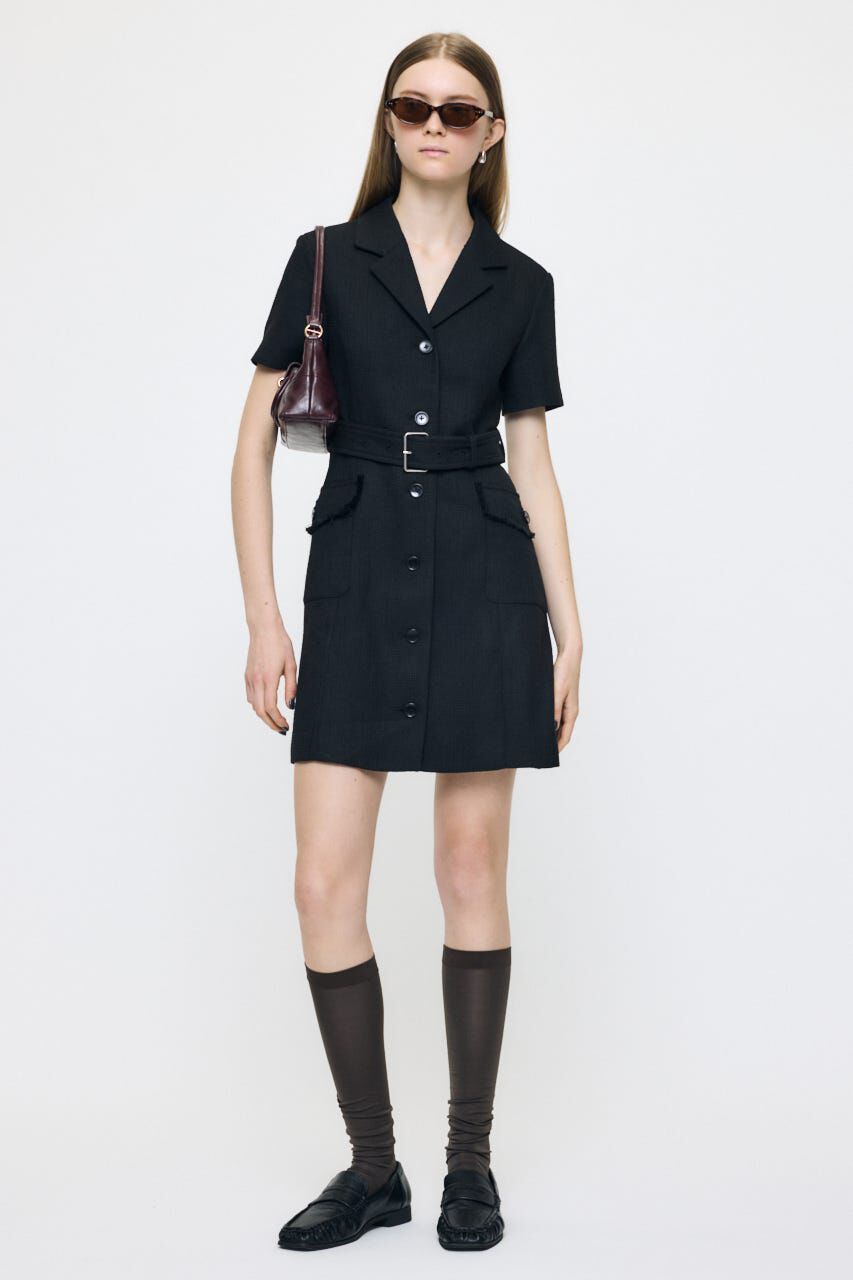 MOUSSY「TWEEDED MINI ドレス」|ワンピース|