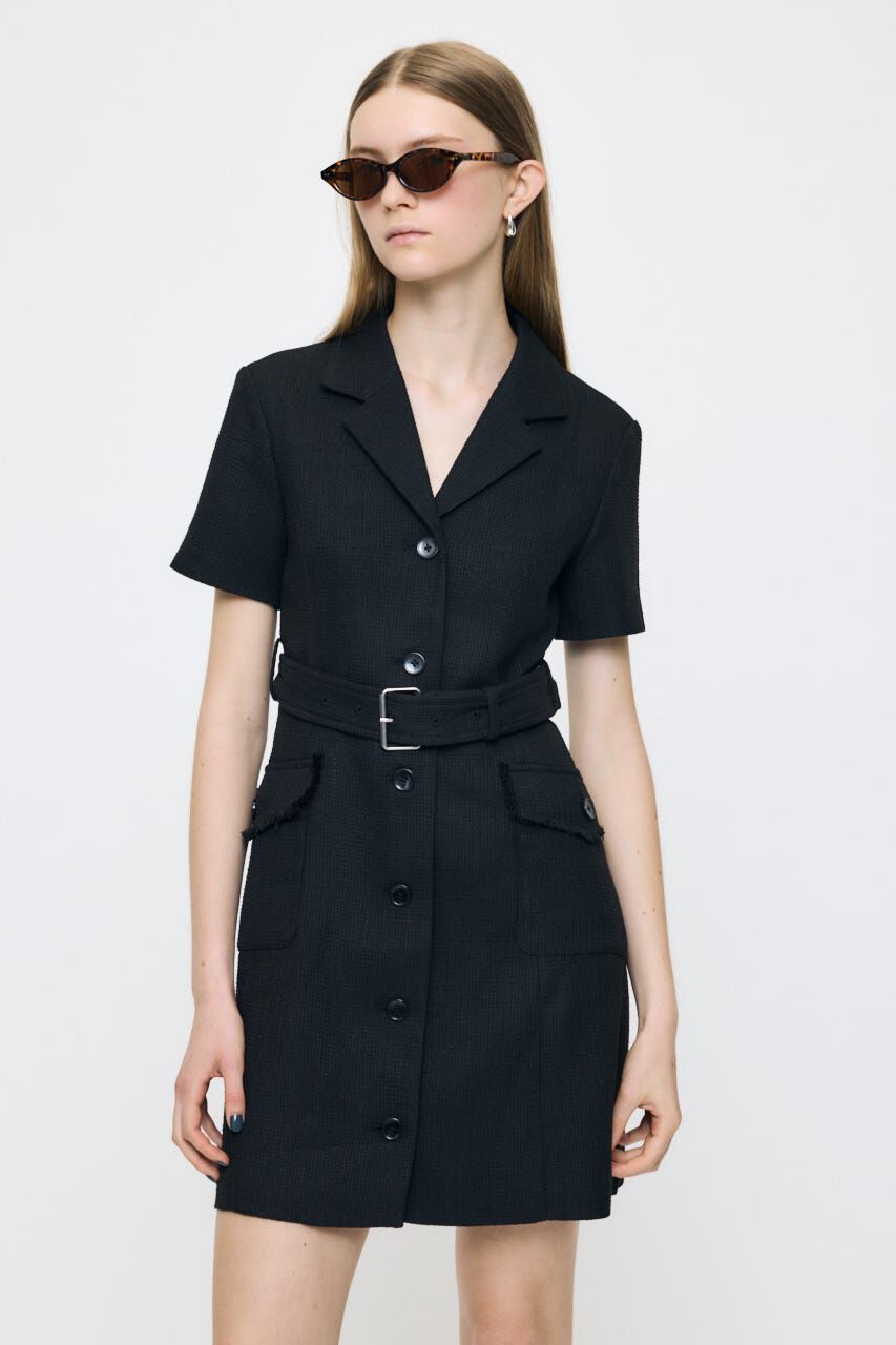 MOUSSY「TWEEDED MINI ドレス」|ワンピース|