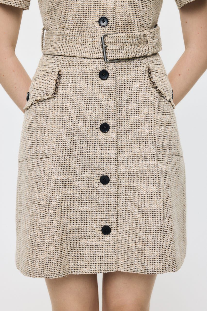 MOUSSY「TWEEDED MINI ドレス」|ワンピース|