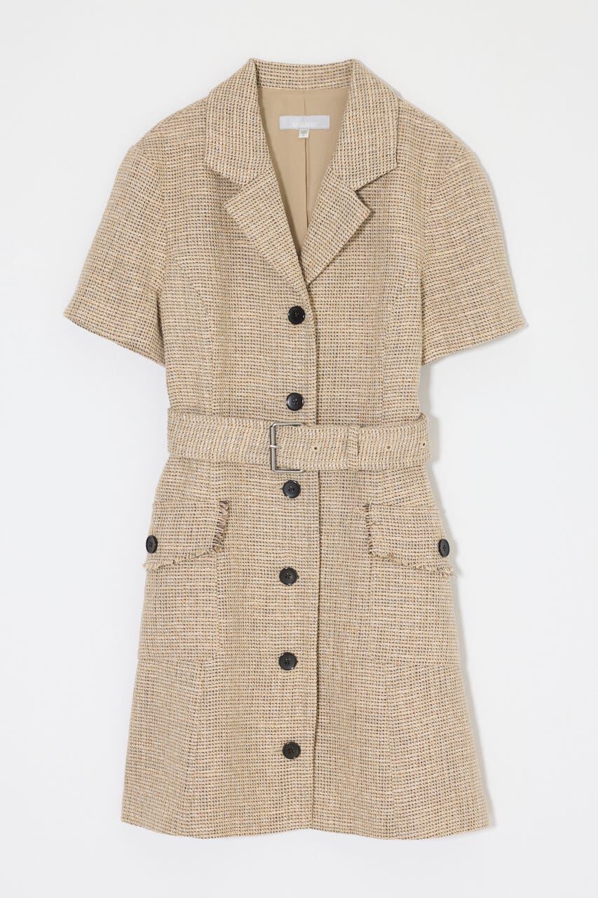 MOUSSY「TWEEDED MINI ドレス」|ワンピース|