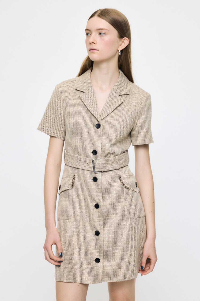 MOUSSY「TWEEDED MINI ドレス」|ワンピース|